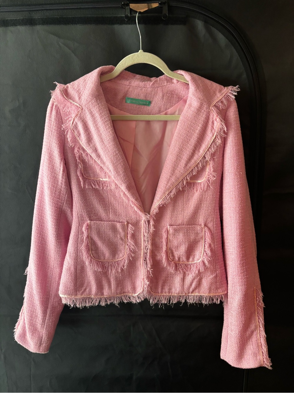 Rebbeca Thomson Pink Fringe Tweed Blazer - Picture 8 of 8